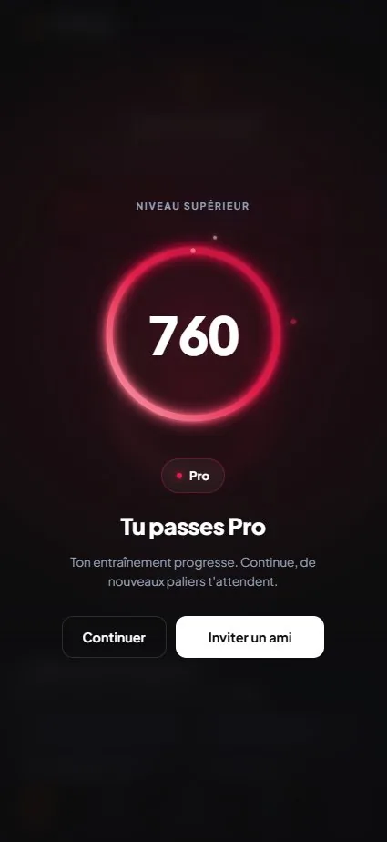 Écran de niveau supérieur Tu passes Pro à l'Index 760